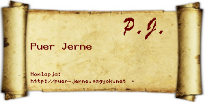 Puer Jerne névjegykártya